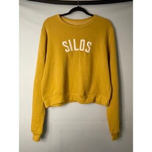 Magnolia Silos Sweatshirt Mustard Yellow Crew Neck Cropped Pullover XL